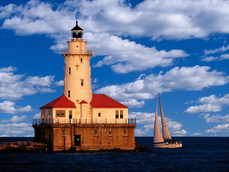 Latarnie morskie - Chicago Harbor Light, Illinois.jpg