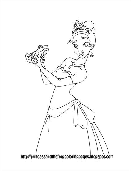 Ksieżniczka i Żaba - Księżniczki Disneya Tiana - kolorowanka 13.jpg